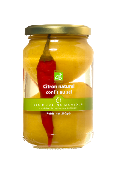 Citron naturel confit au sel, 200g
