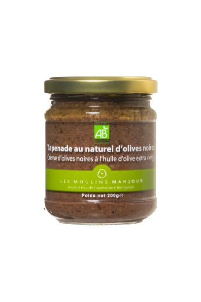 Tapenade au naturel d'olives noires, 200g